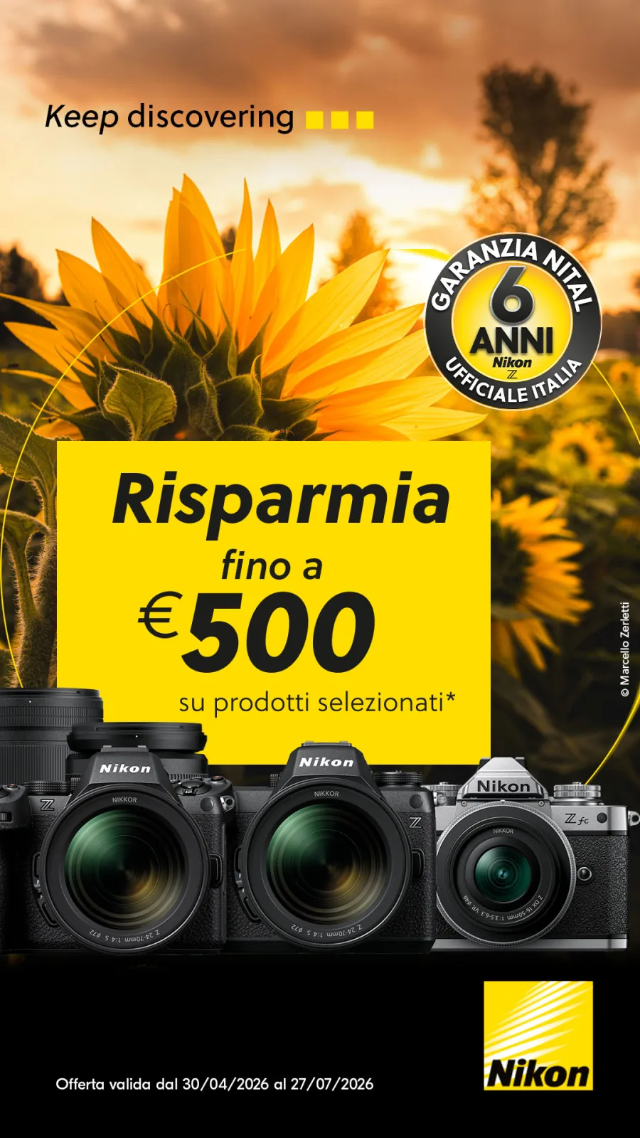 Cassa Nikon Z con 6 anni di garanzia