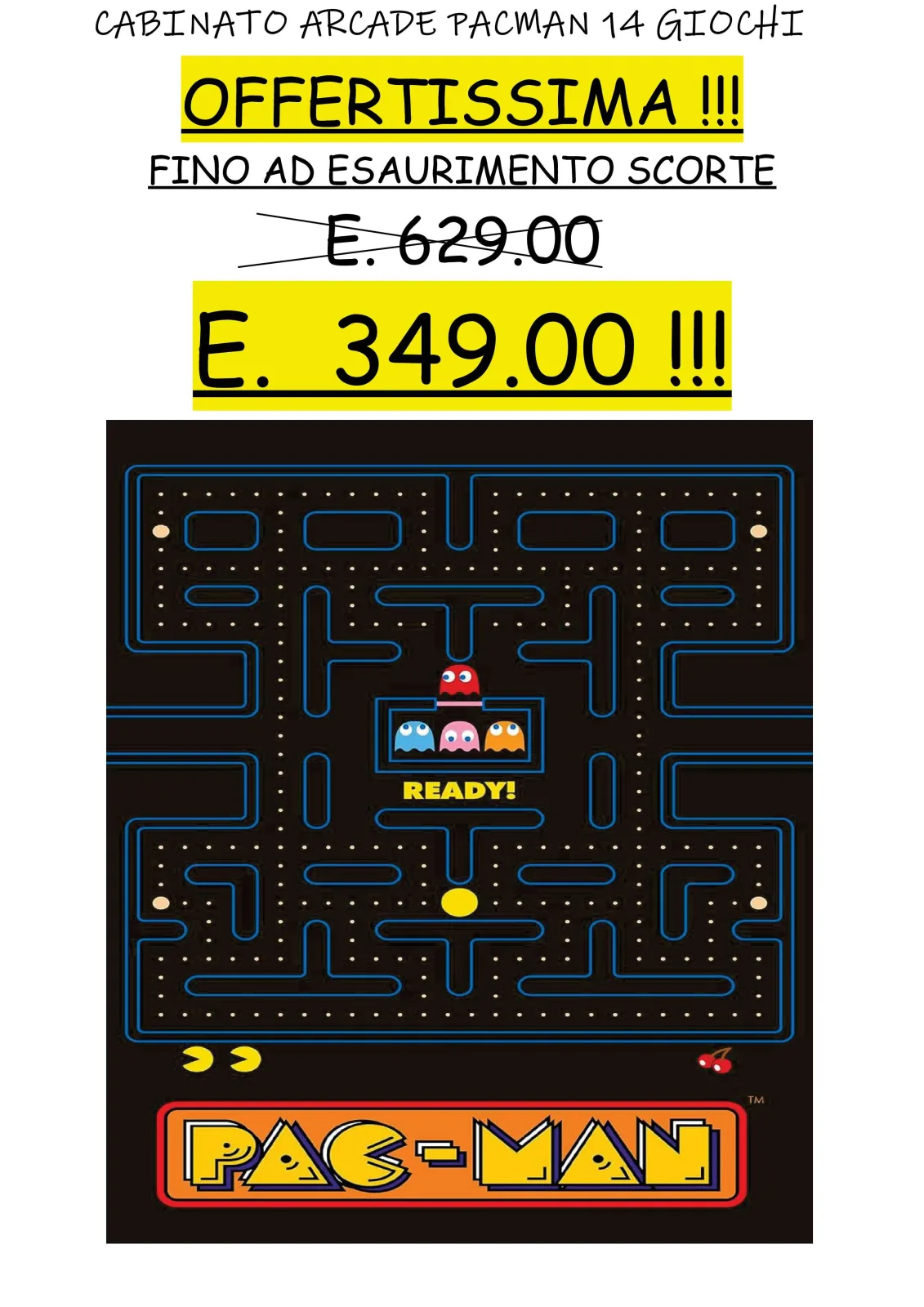 Arcade 1UP Cabianto Pacman con 14 giochi arcade