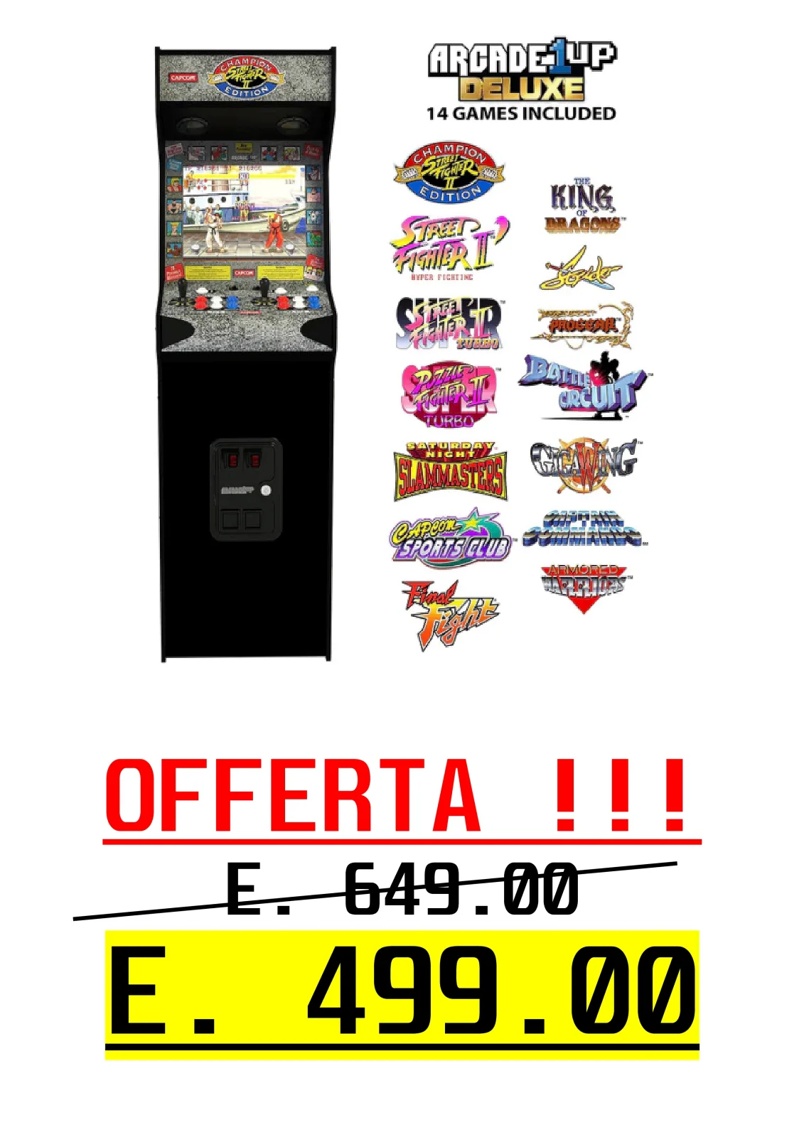 Cabinato Arcade Street Fighter Deluxe in vendita a Saronno
